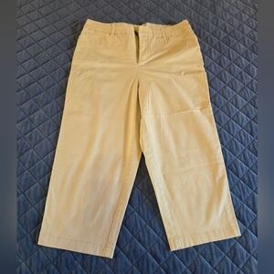 Croft & Barrow Womens Khaki Stretch Capris Sz 14